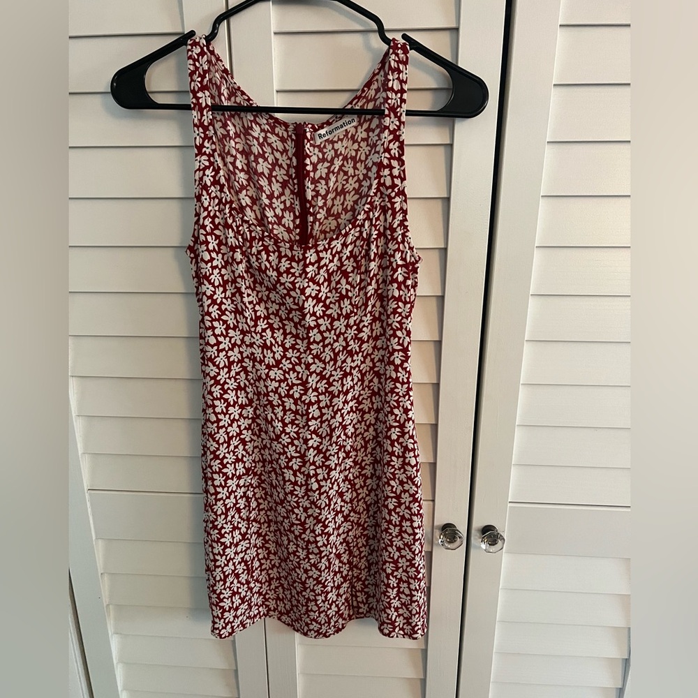 Reformation Red Floral Mini Dress